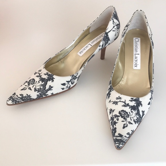 Christian Lacroix kitten heels 37.5 toile de jouy - Picture 2 of 8